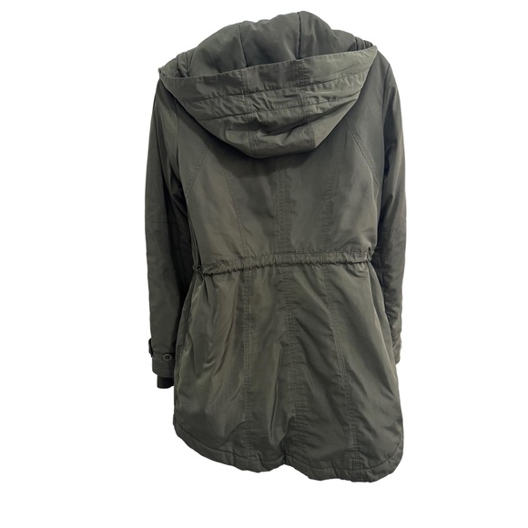 Athleta Olive Green Drawstring Hooded Parka Jacket Small Alpine Camping Outdoor - Picture 10 of 12
